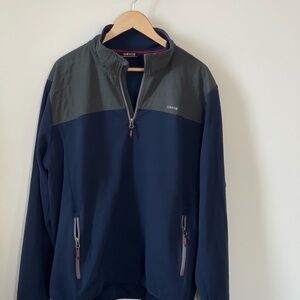 Orvis Men's Navy and Gray quarter zip